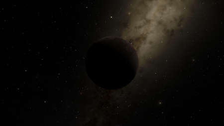 realistic exoplanet, beautiful alien planet in far space, detailed planet surface, science fiction...