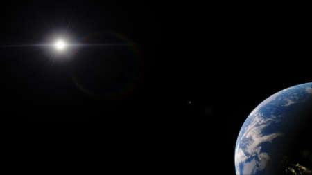 realistic exoplanet, beautiful alien planet in far space, detailed planet surface, science fiction...