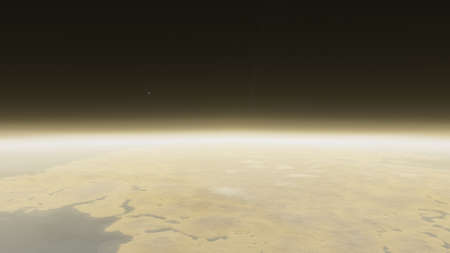 realistic exoplanet, beautiful alien planet in far space, detailed planet surface, science fiction wallpaper, cosmic landscape 3d renderの写真素材