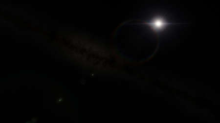 realistic exoplanet, beautiful alien planet in far space, detailed planet surface, science fiction...