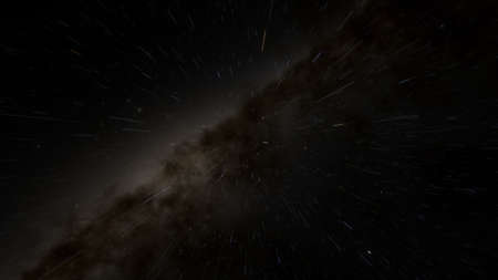 Universe filled with stars. Cosmic landscape, beautiful science fiction illustration with endless...