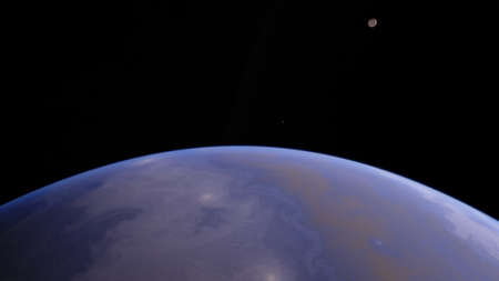 Universe filled with stars. Cosmic landscape, beautiful science fiction illustration with endless...