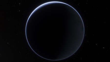 beautiful surface of the planet against the background of stars and galaxies in bright colors, space...
