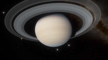 beautiful surface of the planet against the background of stars and galaxies in bright colors, space...