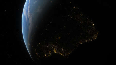 Universe filled with stars. Cosmic landscape, beautiful science fiction illustration with endless deep space. 3D renderingの写真素材