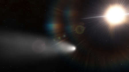 Universe filled with stars. Cosmic landscape, beautiful science fiction illustration with endless...