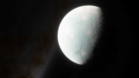science fiction wallpaper, cosmic landscape, realistic exoplanet, beautiful alien planet in far...