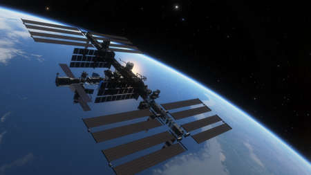 science fiction wallpaper, cosmic landscape, realistic exoplanet, beautiful alien planet in far space, detailed planet surface 3d renderの写真素材