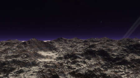 science fiction wallpaper, cosmic landscape, realistic exoplanet, beautiful alien planet in far...