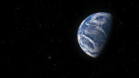 beautiful planet earth with night city lights, view from space with city lights showing human...