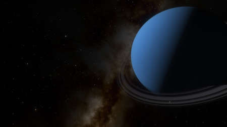 beautiful view from an exoplanet, a view from an alien planet, a computer-generated surface, a...