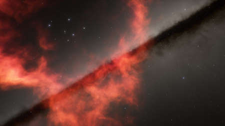Space background with realistic nebula and shining stars. Colorful cosmos with stardust and milky...
