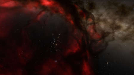 Space background with realistic nebula and shining stars. Colorful cosmos with stardust and milky...