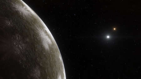 Deep space planets, awesome science fiction wallpaper, cosmic landscape. 3D render