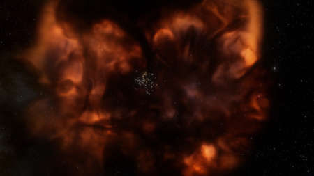 Space background with realistic nebula and shining stars. Colorful cosmos with stardust and milky...