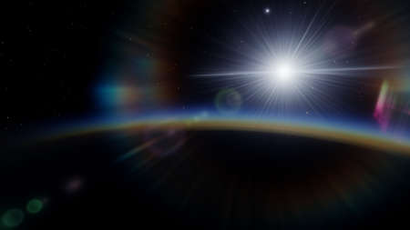 Cosmic landscape, beautiful science fiction wallpaper with endless deep space. 3D render