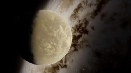Cosmic landscape, beautiful science fiction wallpaper with endless deep space. 3D render