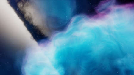 Nebula and galaxies in space. Abstract cosmos background. 3D render
