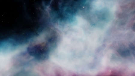 Nebula and galaxies in space. Abstract cosmos background. 3D render