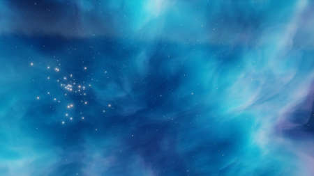 Nebula and galaxies in space. Abstract cosmos background. 3D render