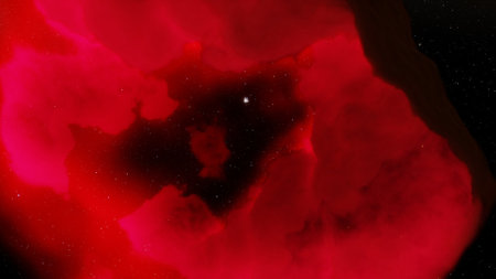 nebula gas cloud in deep outer space, science fiction illustrarion, colorful space background with stars 3d renderの写真素材