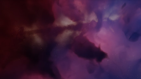 nebula gas cloud in deep outer space, science fiction illustrarion, colorful space background with stars 3d renderの写真素材