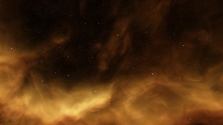 nebula gas cloud in deep outer space, science fiction illustrarion, colorful space background with...