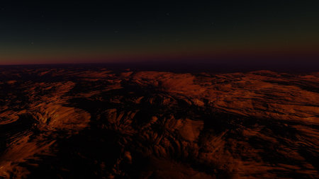 alien planet landscape, science fiction illustration, view from a beautiful planet, beautiful space...