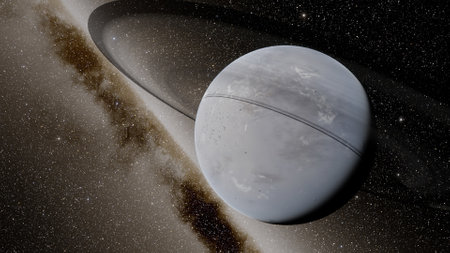 Planets and galaxy, science fiction wallpaper. Beauty of deep space. Billions of galaxy in the universe Cosmic art background 3d renderの写真素材
