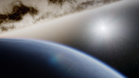 Planets and galaxy, science fiction wallpaper. Beauty of deep space. Billions of galaxy in the universe Cosmic art background 3d renderの写真素材