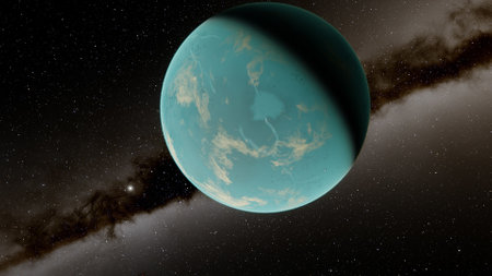 Planets and galaxy, science fiction wallpaper. Beauty of deep space. Billions of galaxy in the universe Cosmic art background 3d renderの写真素材