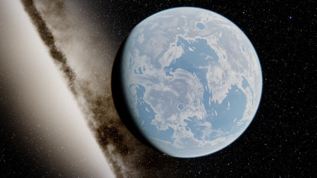 Planets and galaxy, science fiction wallpaper. Beauty of deep space. Billions of galaxy in the universe Cosmic art background 3d renderの写真素材