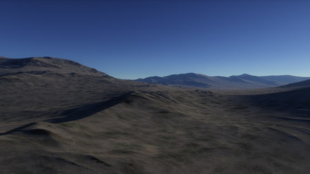 beautiful view from an exoplanet, a view from an alien planet, a computer-generated surface, a fantastic view of an unknown world, a fantasy world 3D renderの写真素材