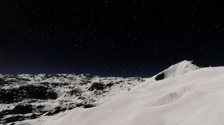 beautiful view from an exoplanet, a view from an alien planet, a computer-generated surface, a fantastic view of an unknown world, a fantasy world 3D renderの写真素材