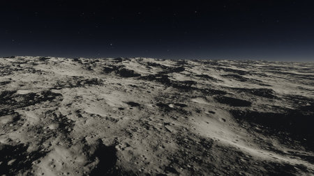 science fiction illustration, beautiful space background, a computer-generated surface, a fantasy world 3d renderの写真素材