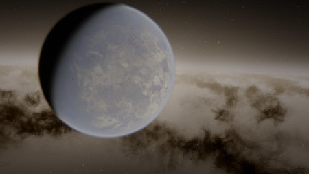 science fiction illustration, beautiful space background, a computer-generated surface, a fantasy world 3d renderの写真素材