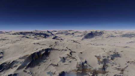 science fiction illustration, beautiful space background, a computer-generated surface, a fantasy world 3d renderの写真素材