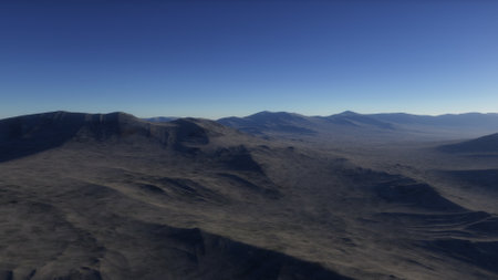 alien planet landscape, science fiction illustration, view from a beautiful planet, beautiful space background 3d renderの写真素材