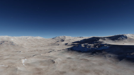 alien planet landscape, science fiction illustration, view from a beautiful planet, beautiful space background 3d renderの写真素材