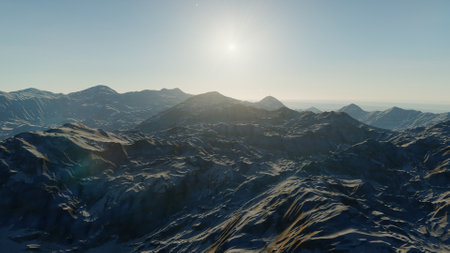 alien planet landscape, science fiction illustration, view from a beautiful planet, beautiful space background 3d renderの写真素材