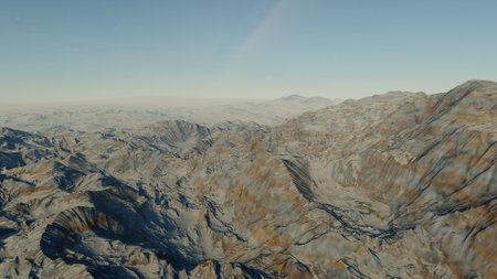 alien planet landscape, science fiction illustration, view from a beautiful planet, beautiful space background 3d renderの写真素材