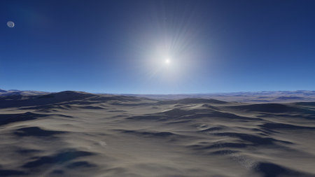 alien planet landscape, science fiction illustration, view from a beautiful planet, beautiful space background 3d renderの写真素材
