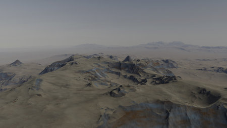 alien planet landscape, science fiction illustration, view from a beautiful planet, beautiful space background 3d renderの写真素材