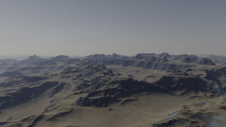 alien planet landscape, science fiction illustration, view from a beautiful planet, beautiful space background 3d renderの写真素材