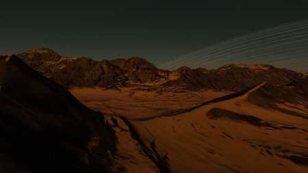 alien planet landscape, science fiction illustration, view from a beautiful planet, beautiful space background 3d renderの写真素材