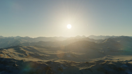 alien planet landscape, science fiction illustration, view from a beautiful planet, beautiful space background 3d renderの写真素材