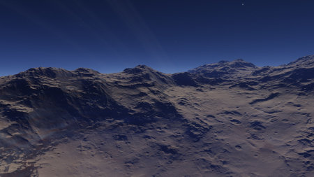 alien planet landscape, science fiction illustration, view from a beautiful planet, beautiful space background 3d renderの写真素材