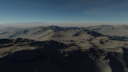 alien planet landscape, science fiction illustration, view from a beautiful planet, beautiful space background 3d renderの写真素材