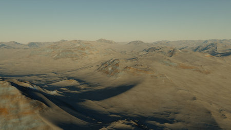 alien planet landscape, science fiction illustration, view from a beautiful planet, beautiful space background 3d renderの写真素材