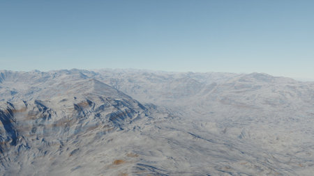alien planet landscape, science fiction illustration, view from a beautiful planet, beautiful space background 3d renderの写真素材